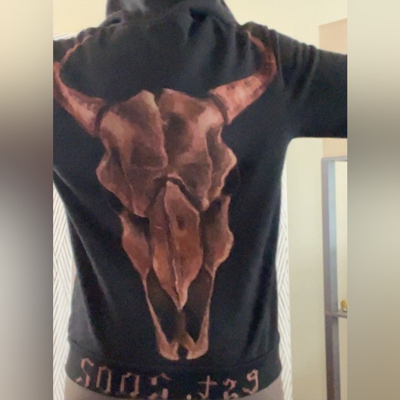 Custom bleach art hoodie. Buffalo sweatshirt by David Bitton. XL - Picture 5 of 7